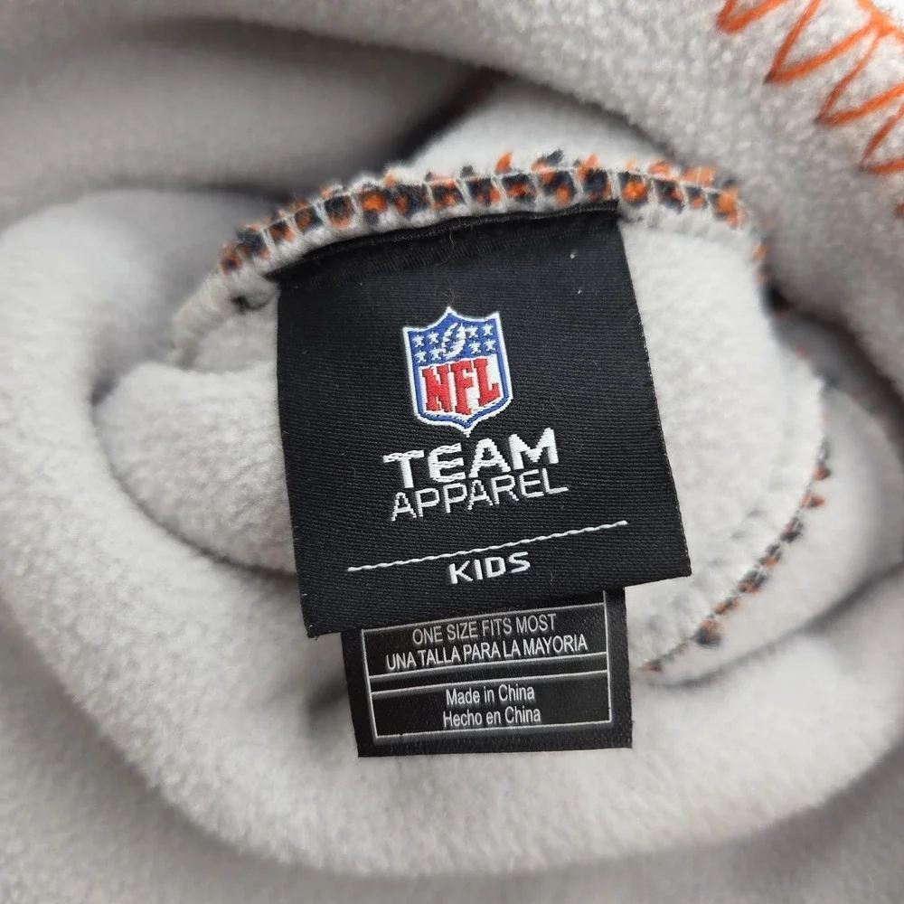 NFL Team Apparel Denver Broncos Toddler Beanie‎ Trapper Hat Navy Orange 2T-4T